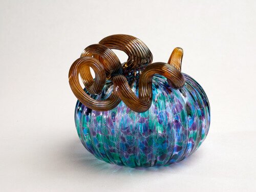 Handblown brown glass pumpkin