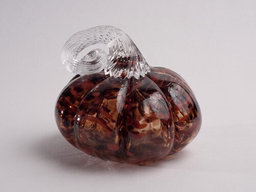 Handblown brown glass pumpkin